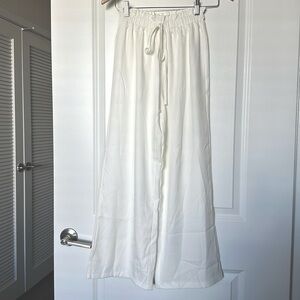 White flowy pants